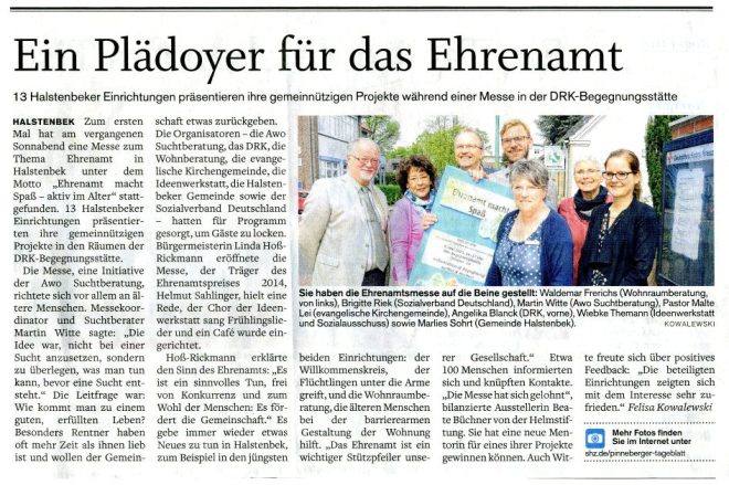 Ehrenamt Zeitungsartikel